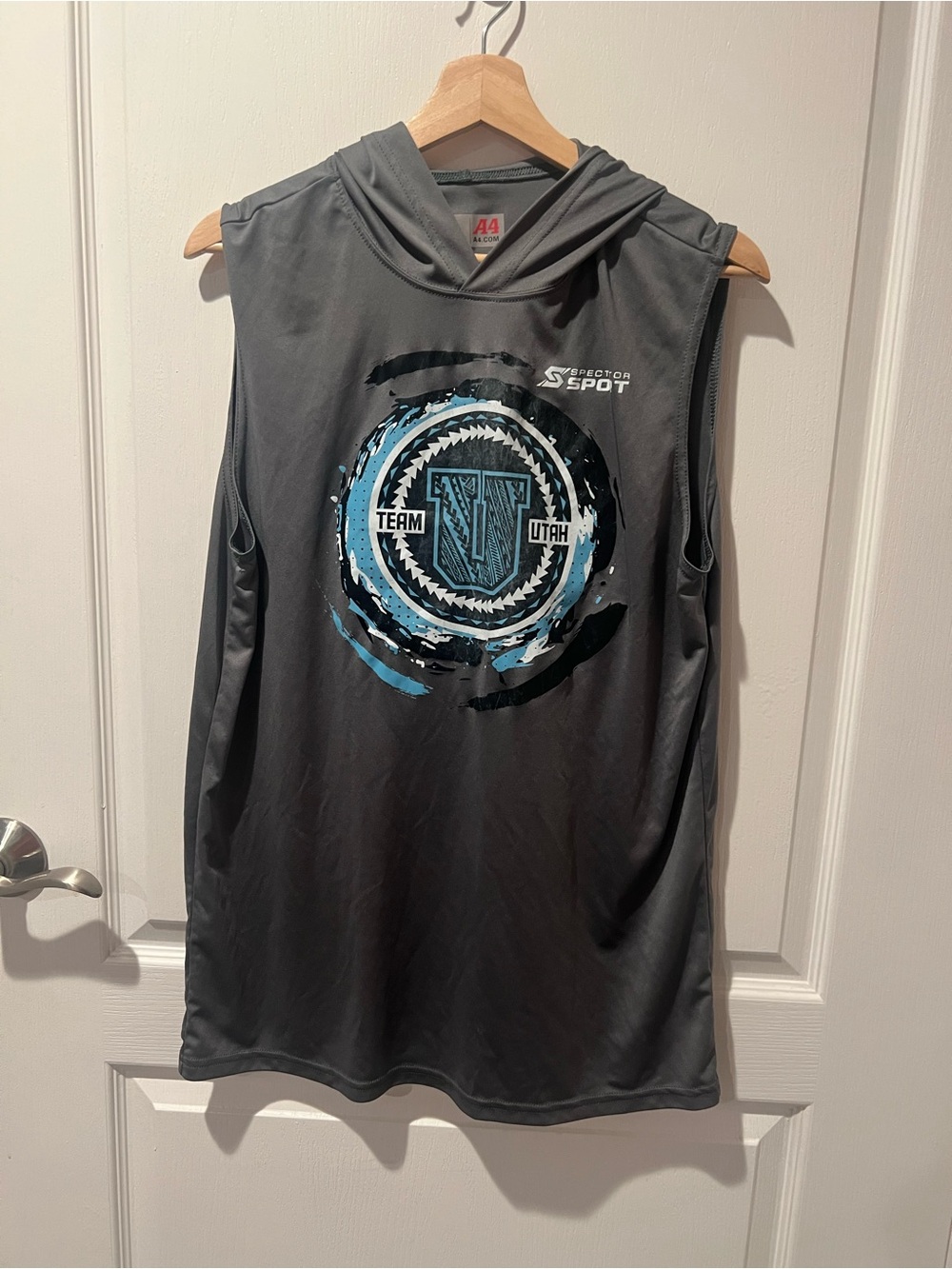 Team Utah Sleeveless Hoodie Performance Tank - Gray/Blue